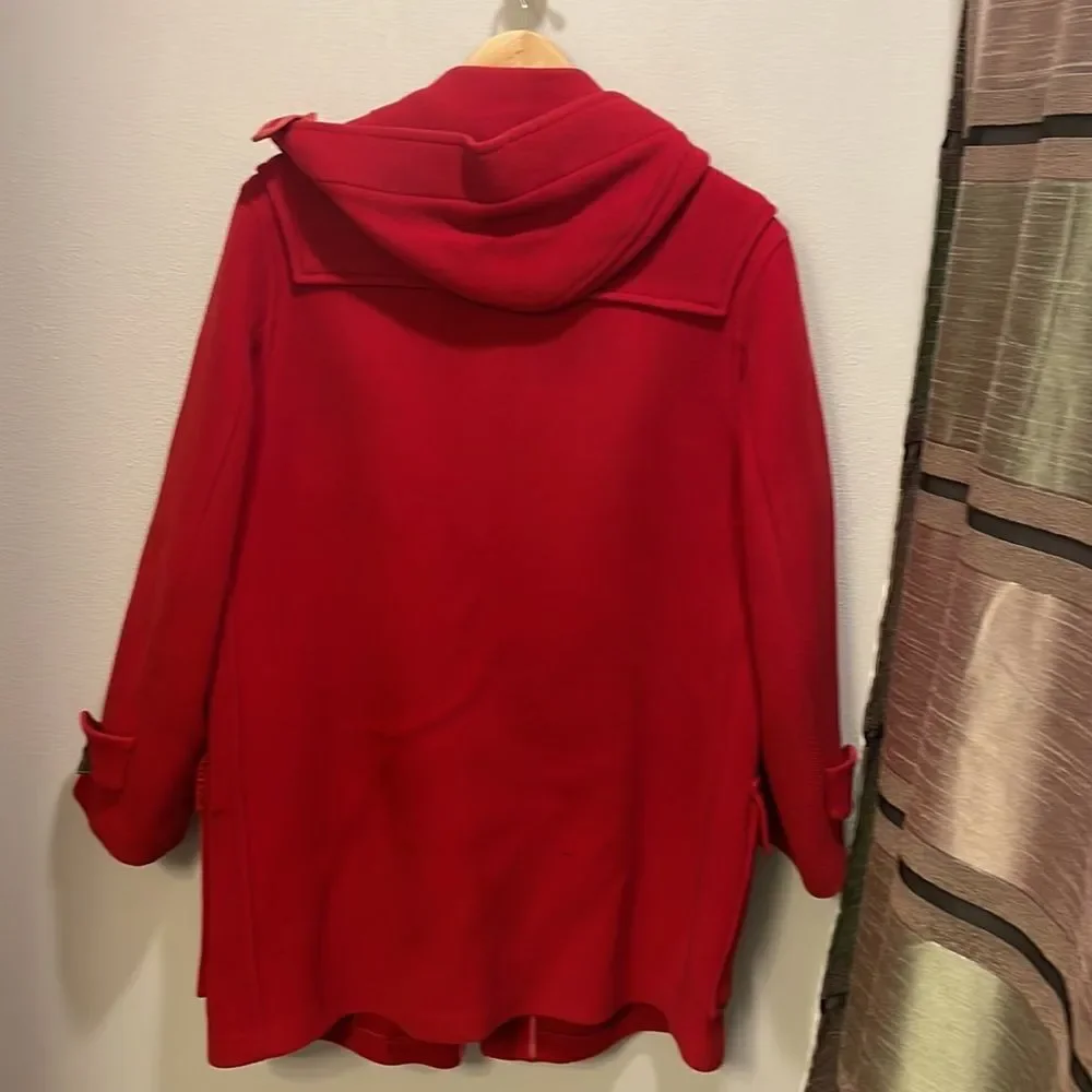 BURBERRY woman’s red wool long trench coat - Picture 9 of 16
